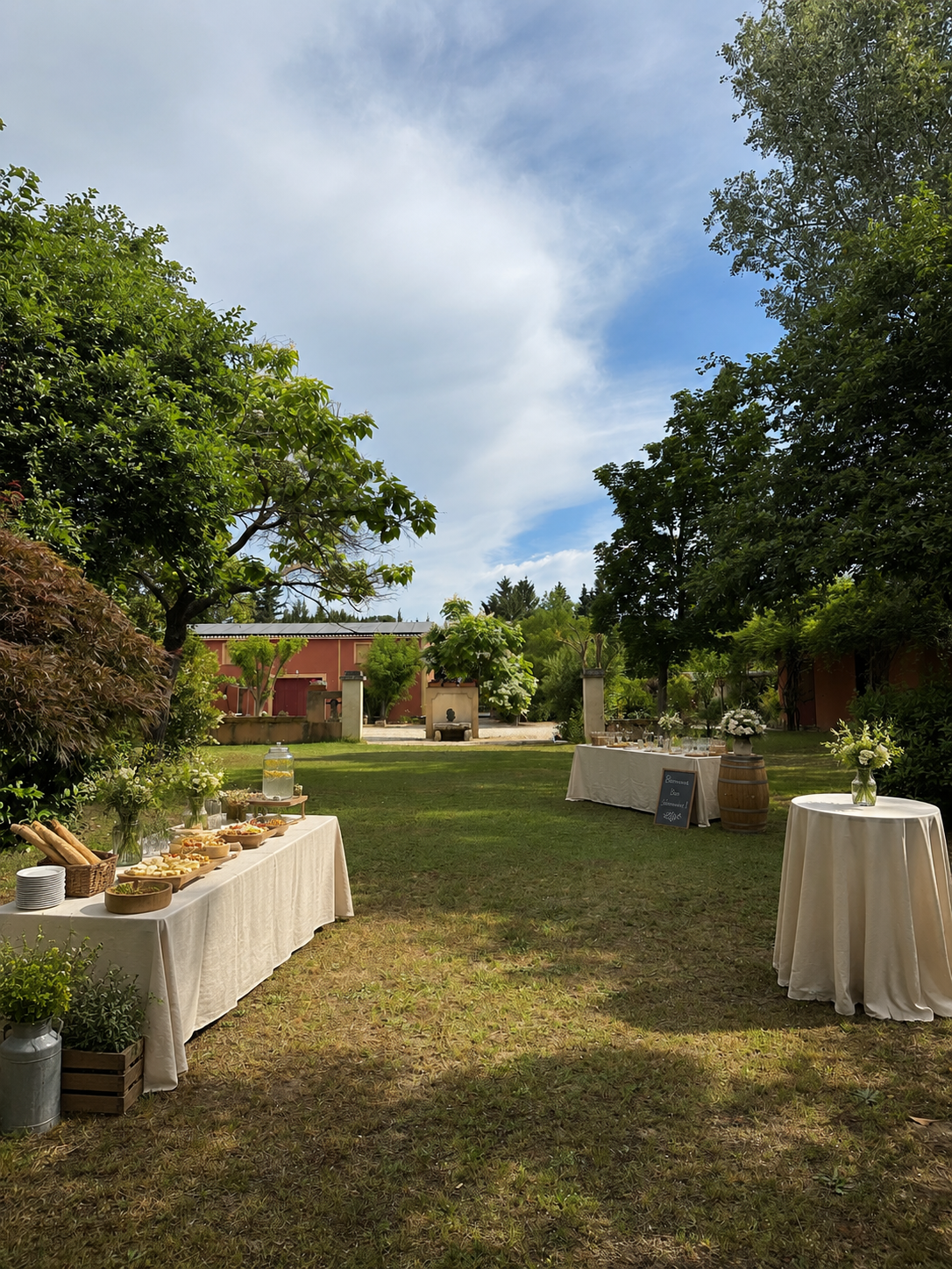 Apéritif sous la treille au domaine